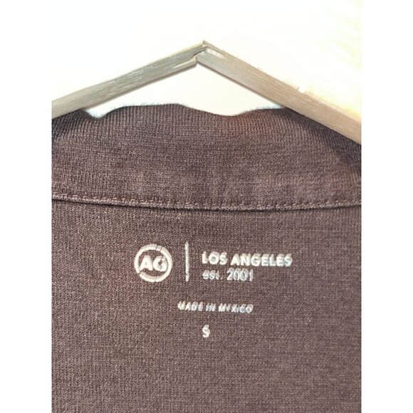 AG Los Angeles Brown Cotton Long Sleeve Collar Top Women's Size S - Picture 4 of 10